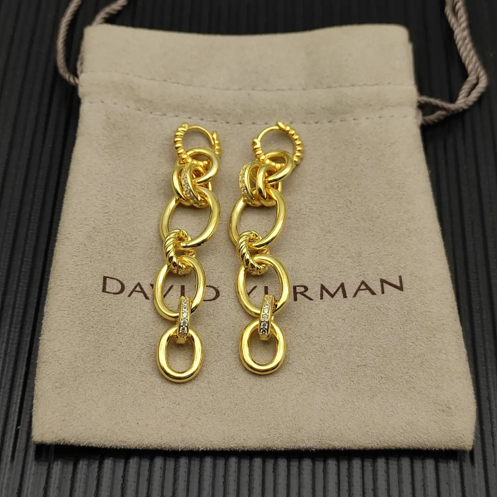 David Yurman Gold Mercer Multi-Hop Earrings